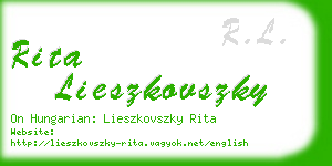 rita lieszkovszky business card